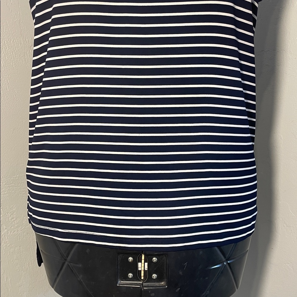 LOFT Navy and White Striped Sleeveless Top - Picture 3 of 15